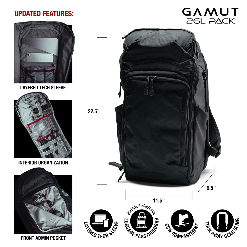 Vertx, plecak Gamut 26l EDC/CCW Long Walks Pack X, szary