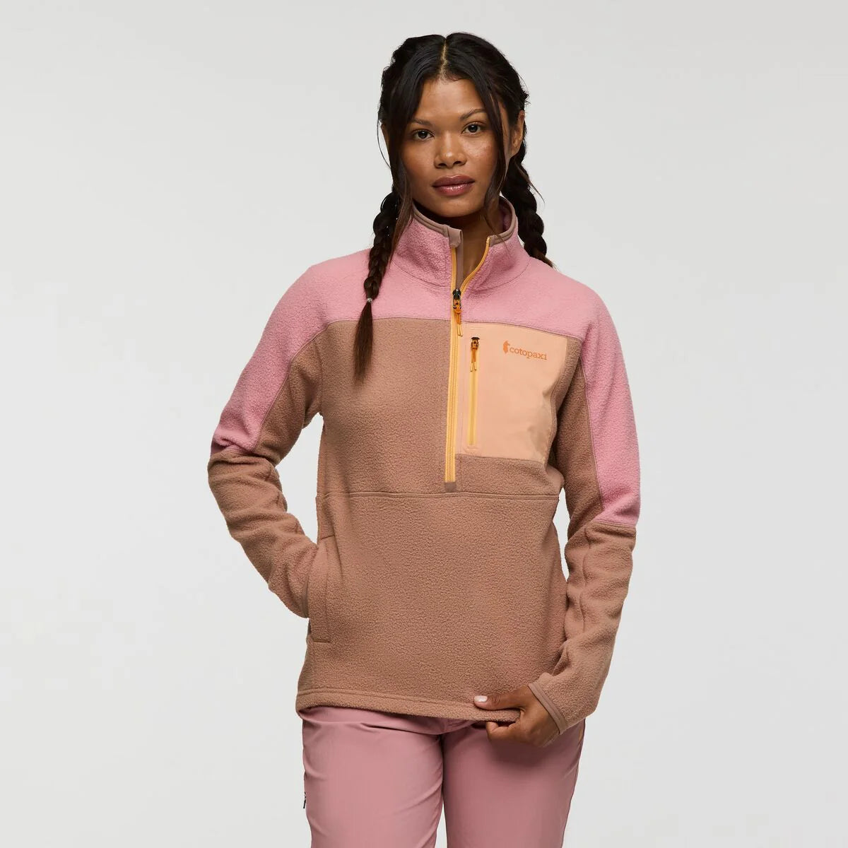 Polar Damski Abrazo Fleece Half-Zip Jacket, Rose And Reishi