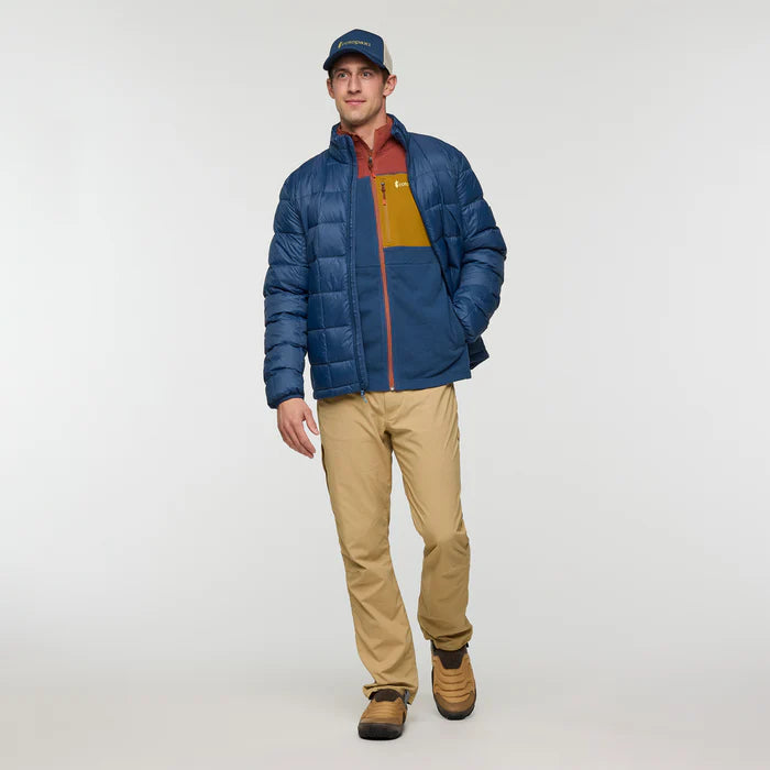 Polar Męski Abrazo Fleece Full-Zip Jacket, Nutmeg and Deep Sea