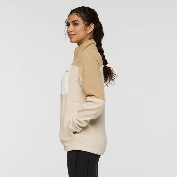 Polar Damski Abrazo Fleece Full-Zip Jacket,  Khaki and Cream