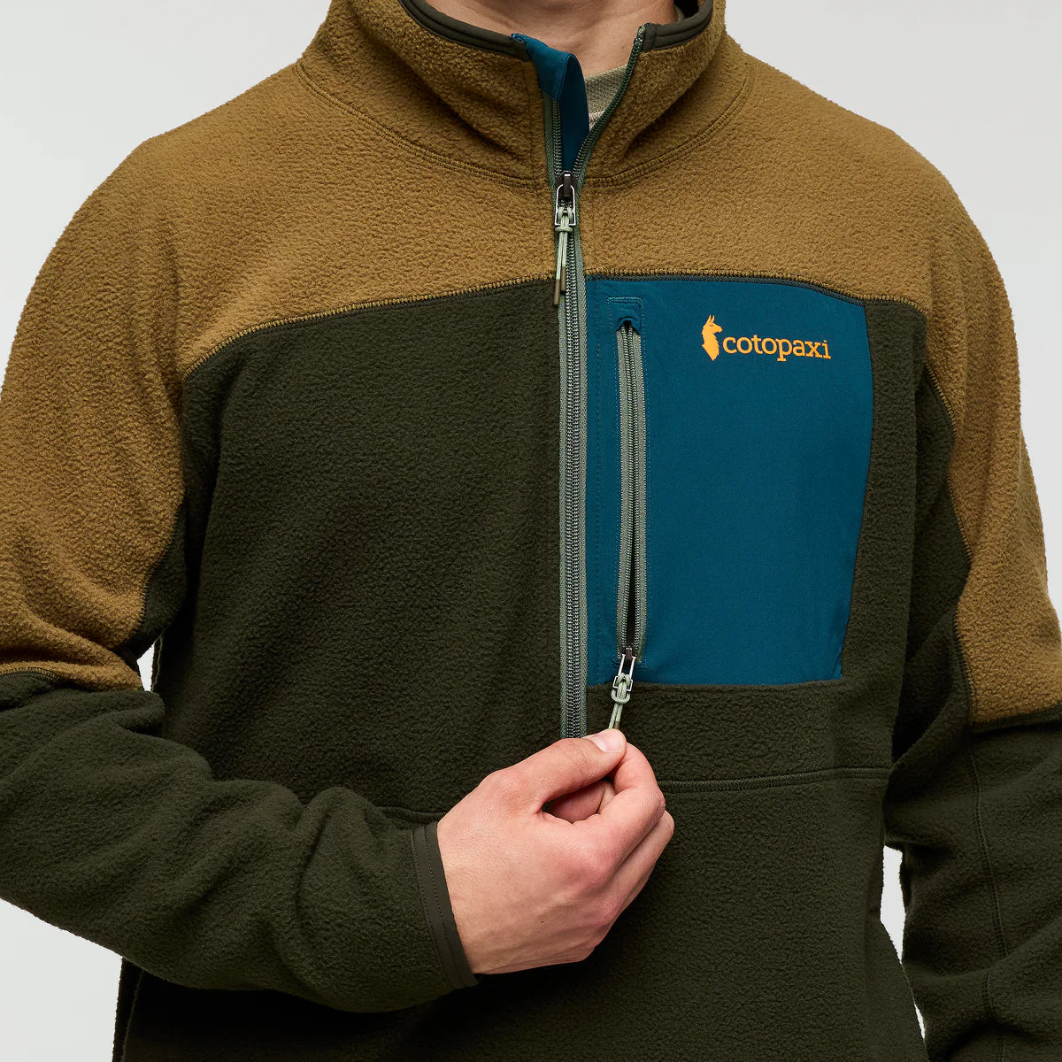 Polar Męski Abrazo Fleece Half-Zip Jacket, Live Oak and Woods
