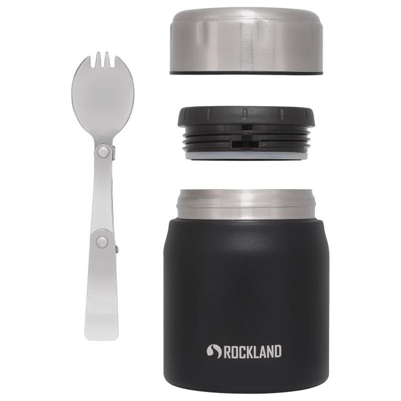 Rockland Termos obiadowy ROCKET Czarny 500 ml (spork w zakrętce + miseczka)