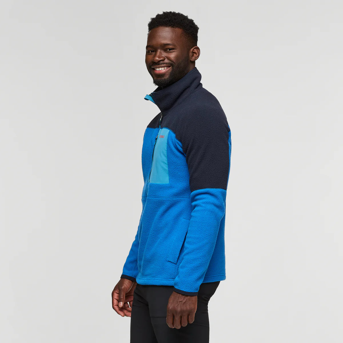 Polar Męski Abrazo Fleece Half-Zip Jacket, Carbon and Atlantic