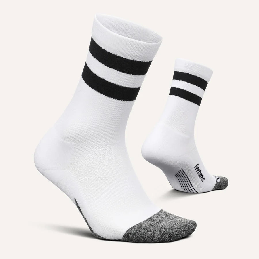 Feetures Skarpety Elite Light Cushion Mini Crew, White High Top Stripe
