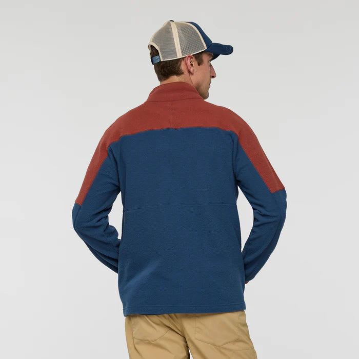 Polar Męski Abrazo Fleece Full-Zip Jacket, Nutmeg and Deep Sea