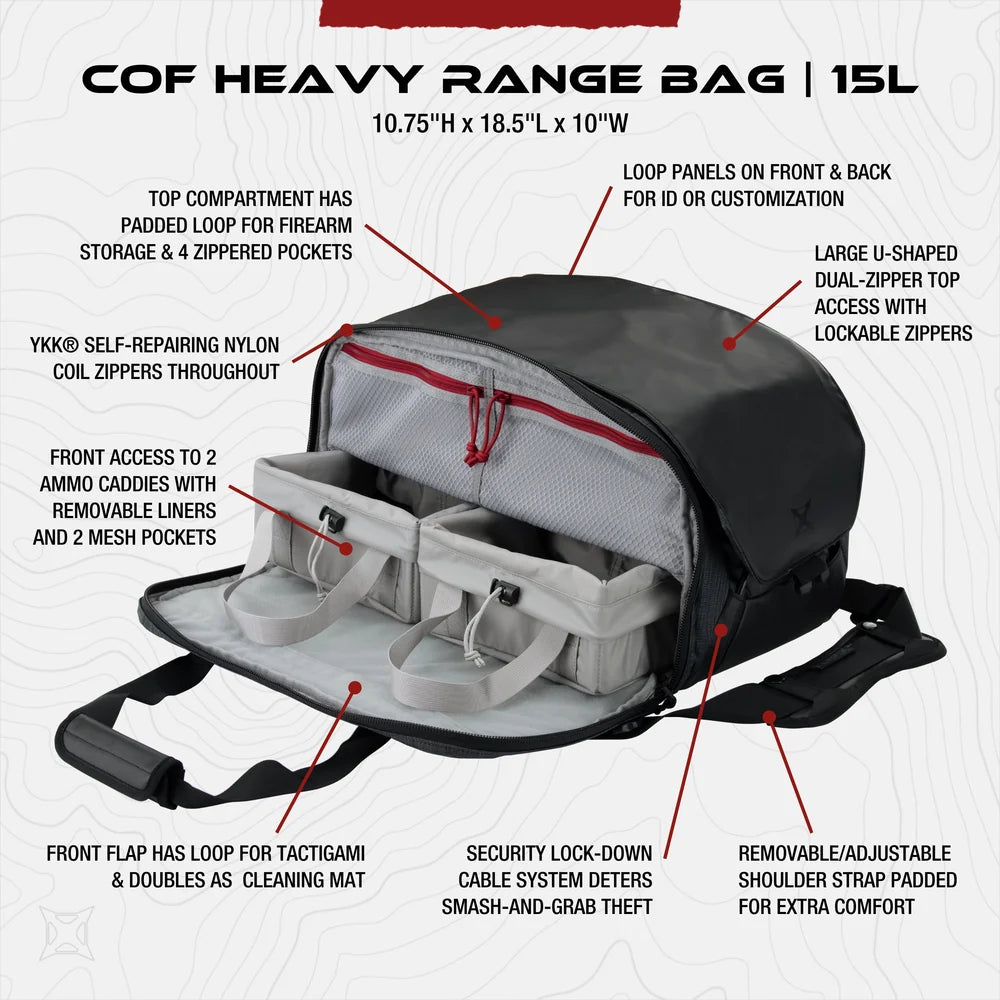 Vertx, torba strzelecka COF Heavy Range Bag 15L,  szary