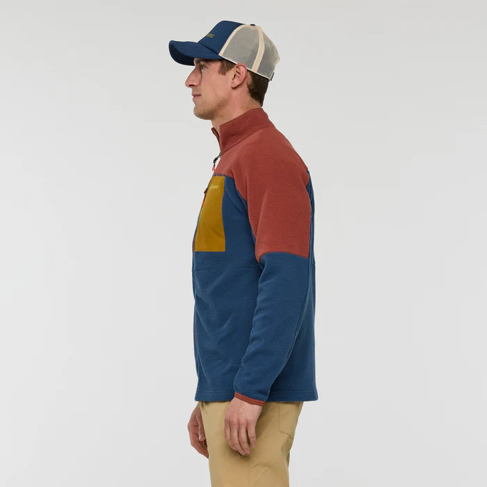Polar Męski Abrazo Fleece Full-Zip Jacket, Nutmeg and Deep Sea