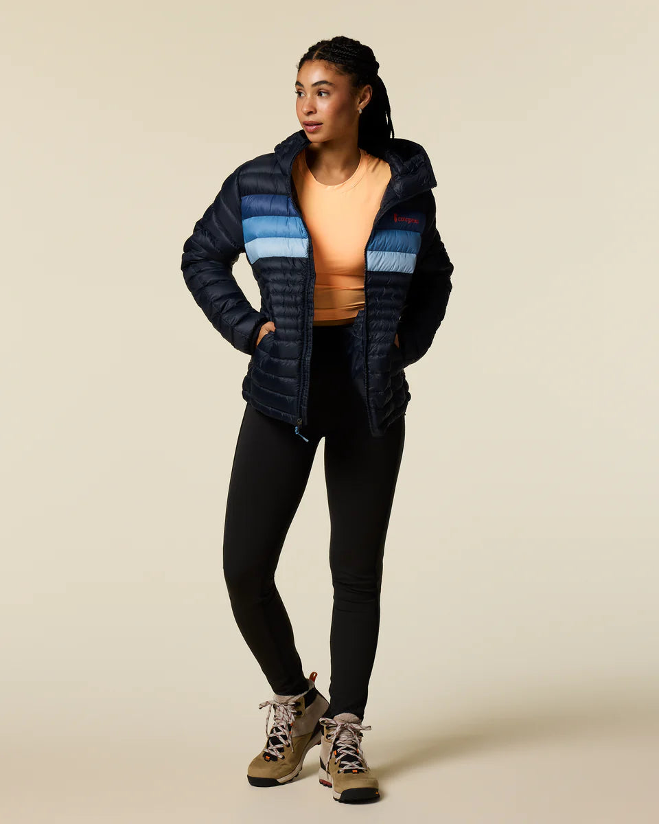 Kurtka Damska Fuego Down Hooded Jacket, Carbon Stripes