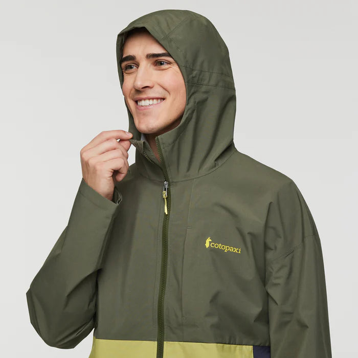 Kurtka Męska Przeciwdeszczowa Cielo Rain Jacket, Fatigue and Lemongrass