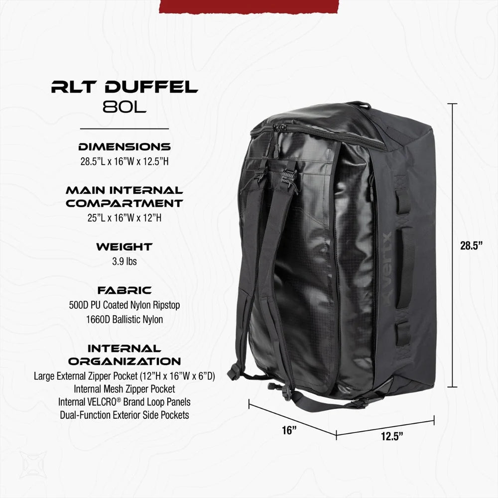 Vertx, torba transportowa RTL Duffel 80L,  czarny