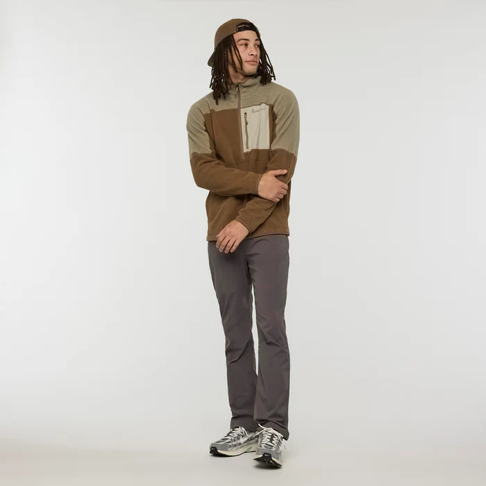 Polar Męski Abrazo Fleece Half-Zip Jacket, Stone and Dune