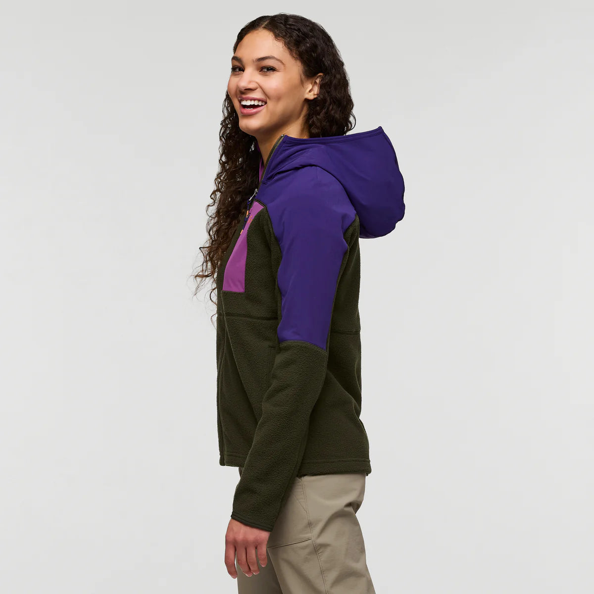 Damska Bluza Abrazo Fleece Full-Zip Jacket, Black Violet and Woods