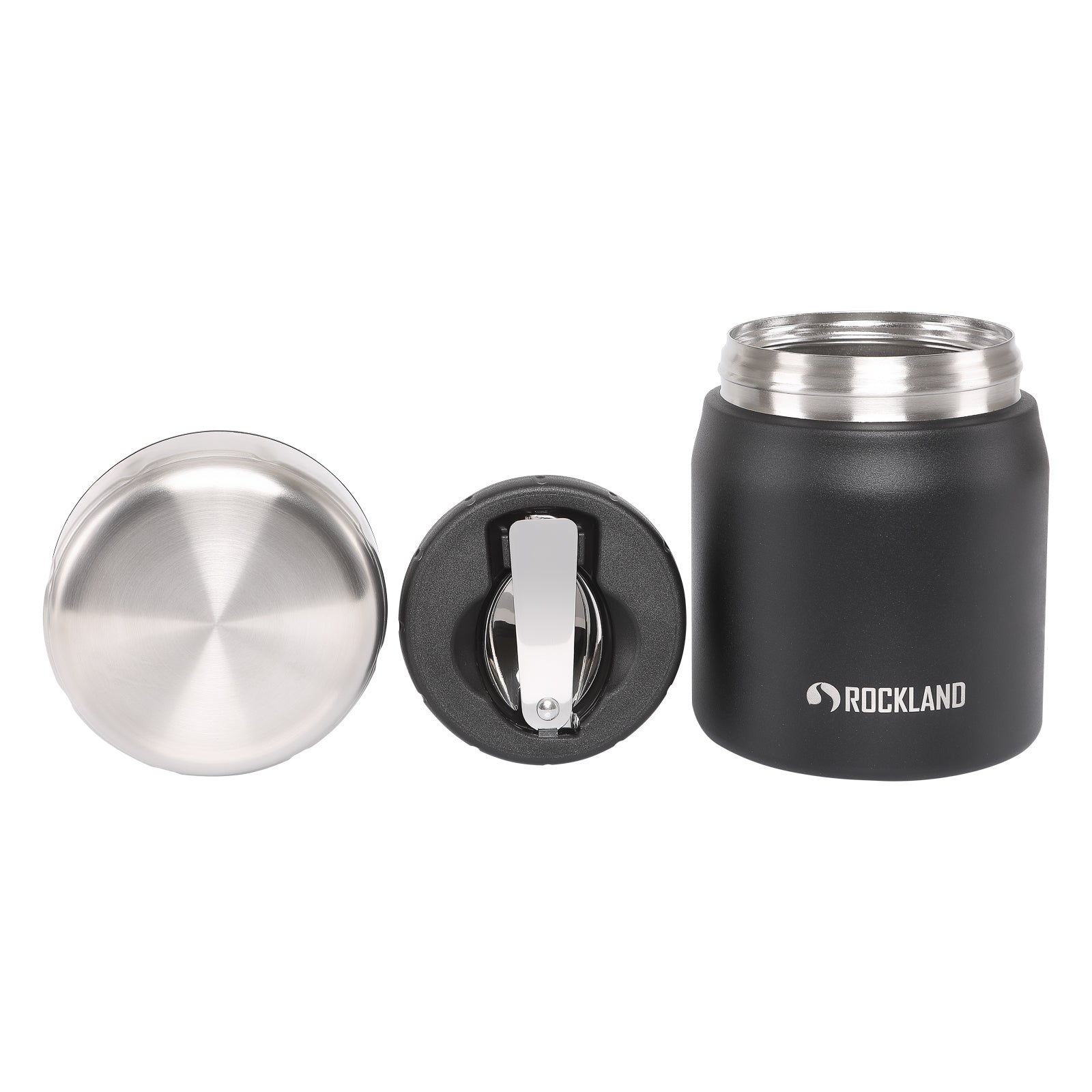 Rockland Termos obiadowy ROCKET Czarny 500 ml (spork w zakrętce + miseczka)