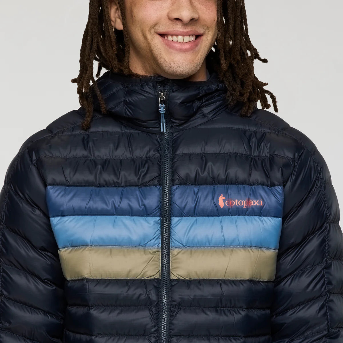 Kurtka Męska Fuego Down Hooded Jacket, Carbon Stripes
