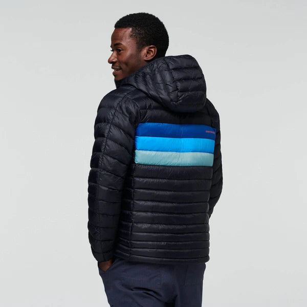 Kurtka Męska Fuego Down Hooded Jacket, Black/ Pacific Stripes