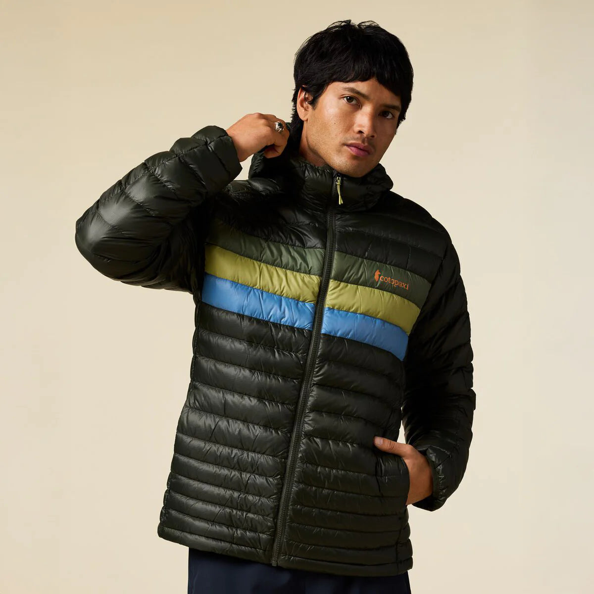 Kurtka Męska Fuego Down Hooded Jacket, Woods Stripes