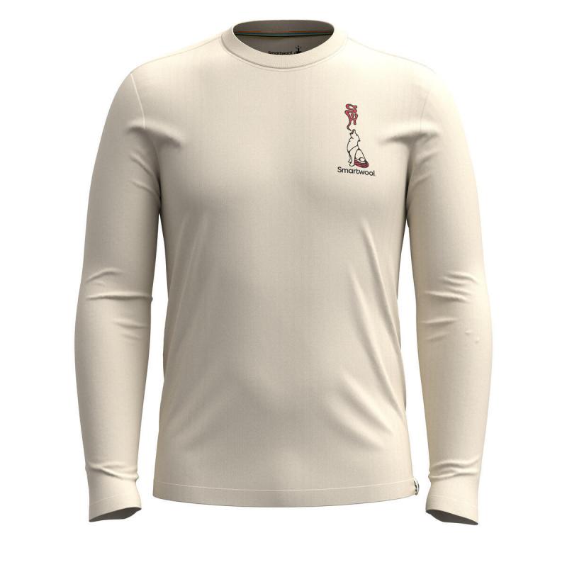 Bluzka z długim rękawem Smartwool U'S Ski Circus Graphic Long Sleeve Tee Slim Fit, L31 | almond, XL