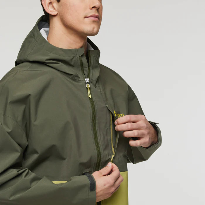 Kurtka Męska Przeciwdeszczowa Cielo Rain Jacket, Fatigue and Lemongrass