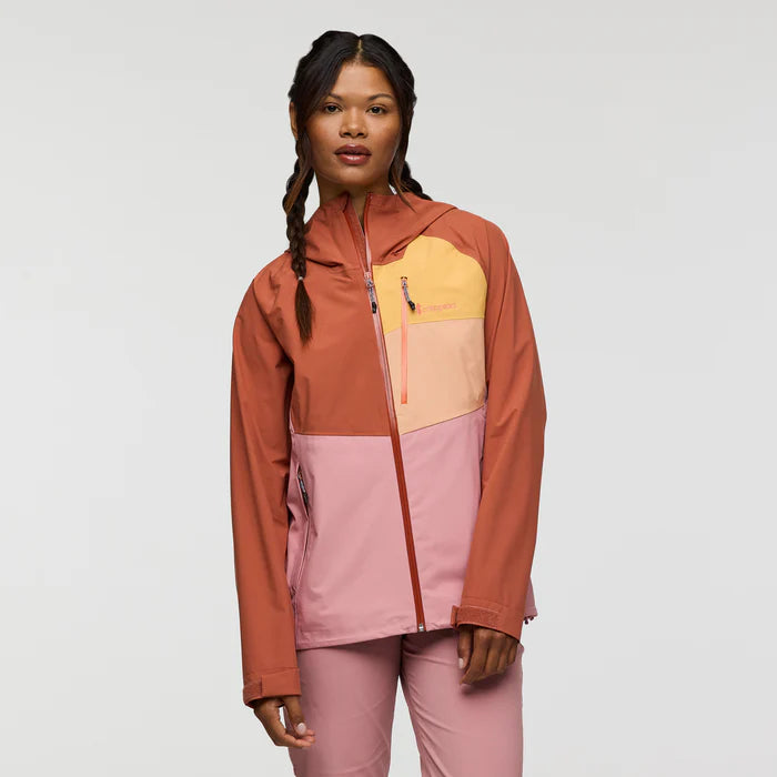 Kurtka Damska Impermeo 3L Hooded Shell Jacket, Faded Brick And Rose