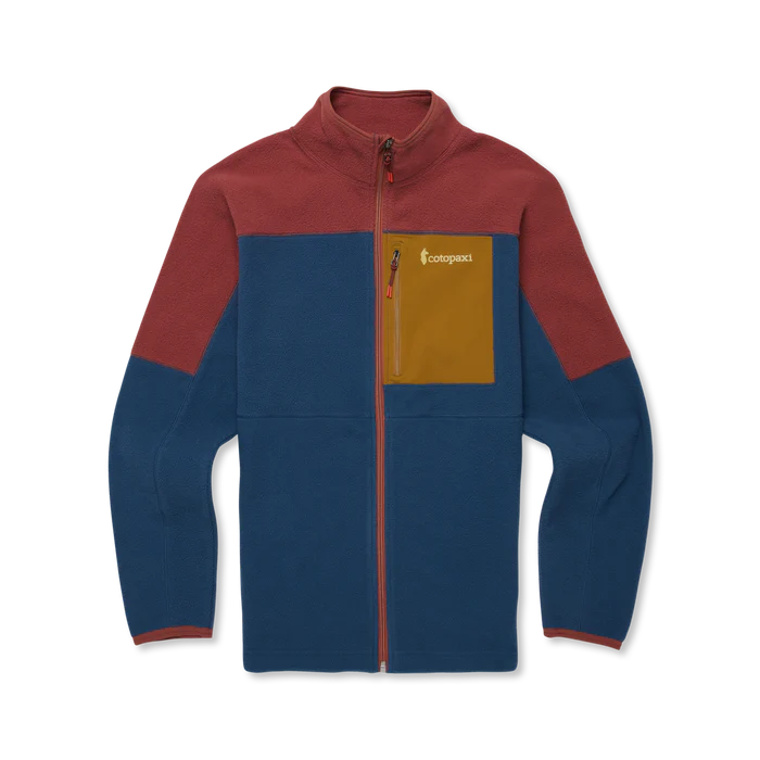 Polar Męski Abrazo Fleece Full-Zip Jacket, Nutmeg and Deep Sea