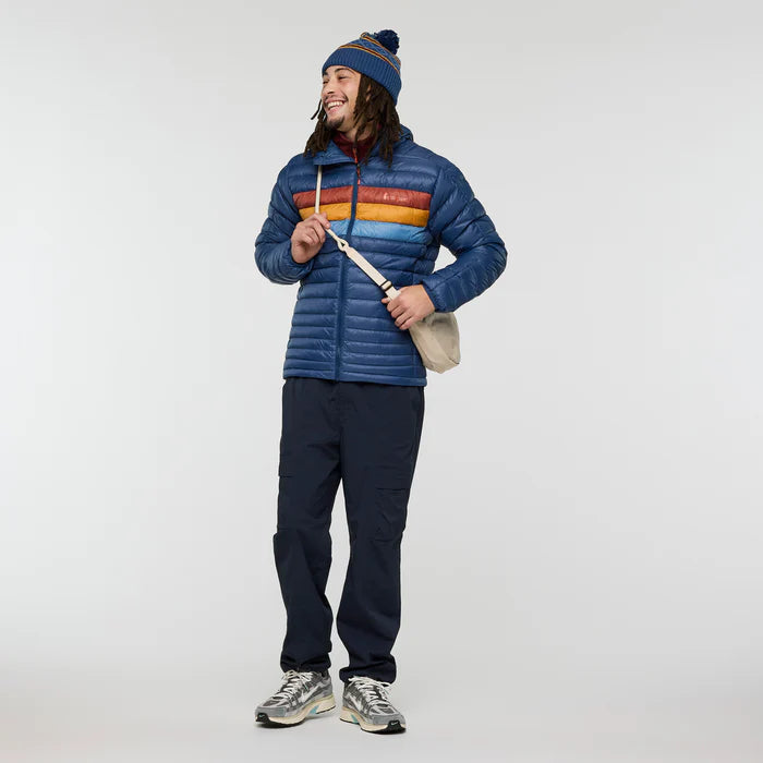 Kurtka Męska Fuego Down Hooded Jacket, Deep Sea Stripes