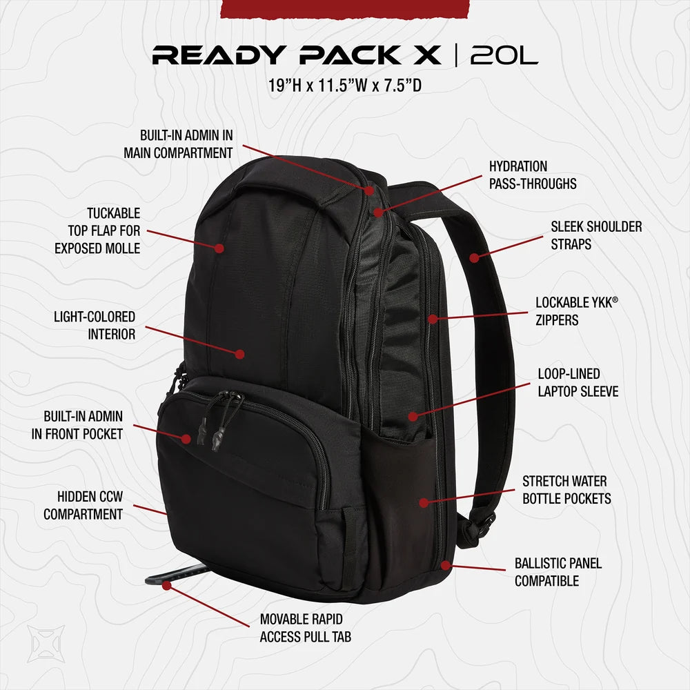 Vertx, plecak EDC z komorą CCW Ready Pack X, czarny