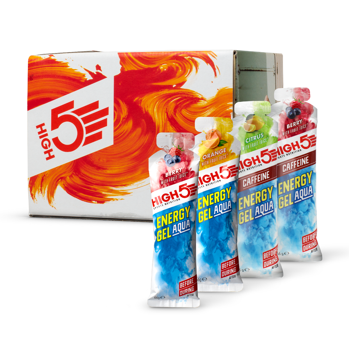 HIGH5 Żele energetyczne Aqua - zestaw smaków 15×66g