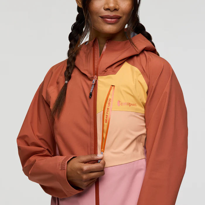 Kurtka Damska Impermeo 3L Hooded Shell Jacket, Faded Brick And Rose