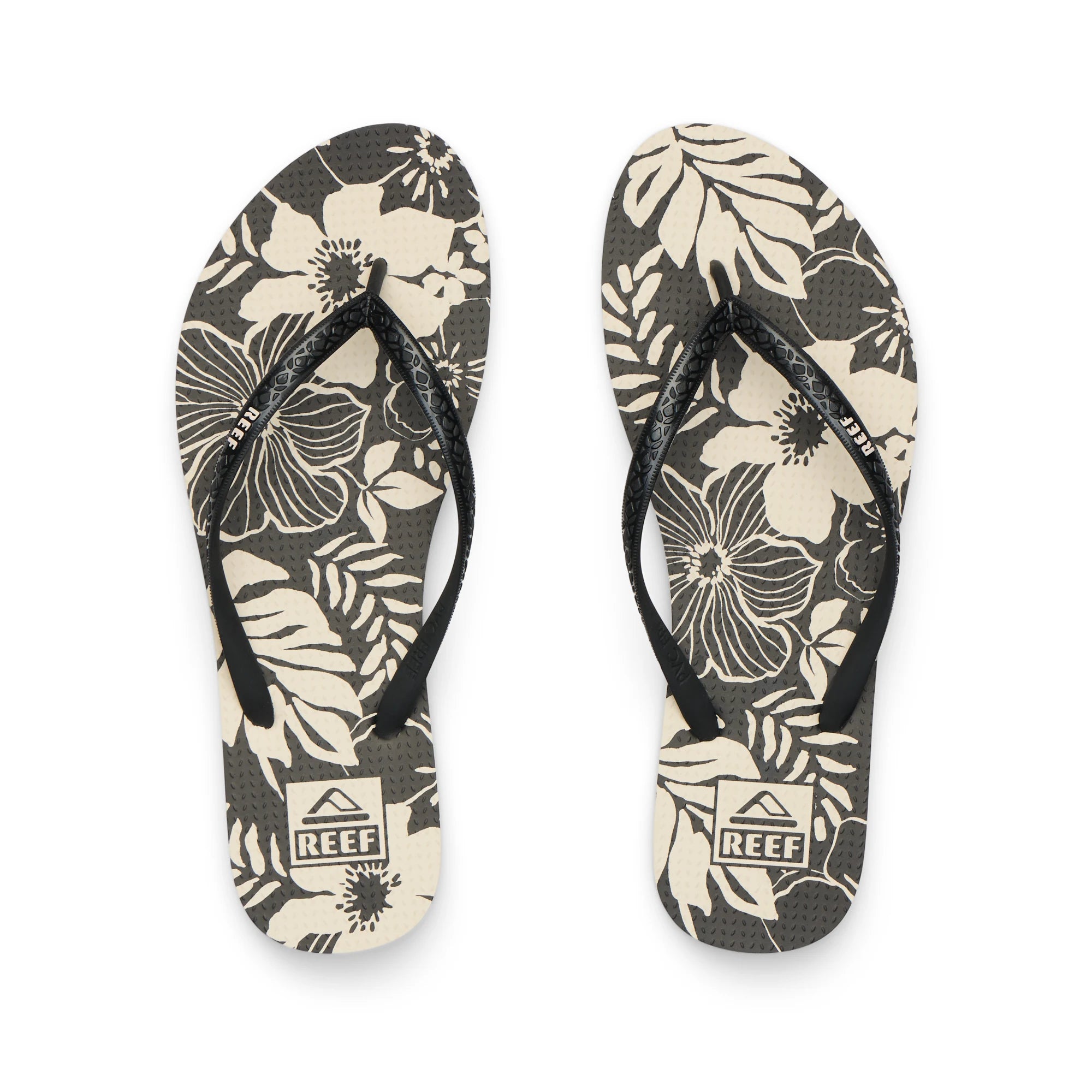 Klapki Damskie REEF Seaside Prints, Black Floral