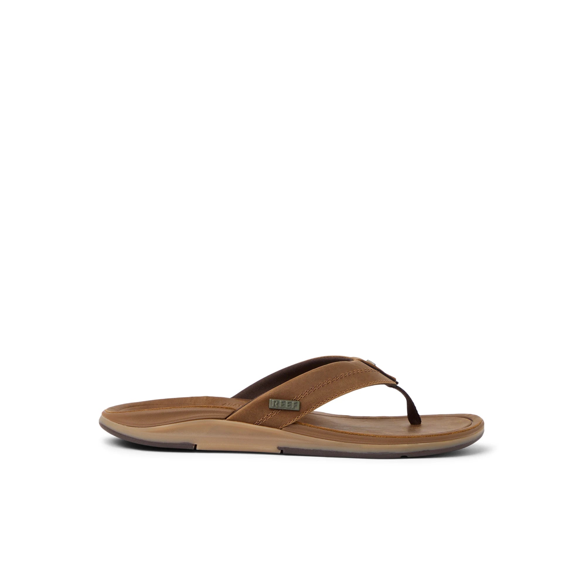 Klapki Męskie Leather Offshore, Bronze/Brown