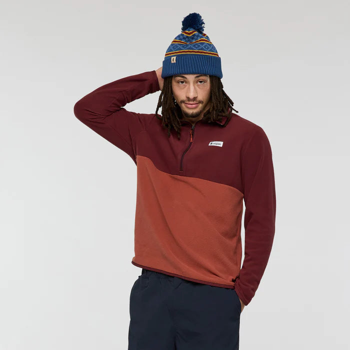 Polar Męski Amado Fleece Pullover, Mulberry and Nutmeg