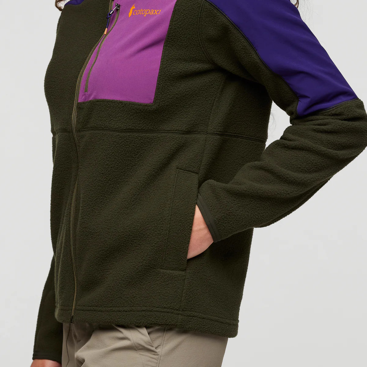 Damska Bluza Abrazo Fleece Full-Zip Jacket, Black Violet and Woods