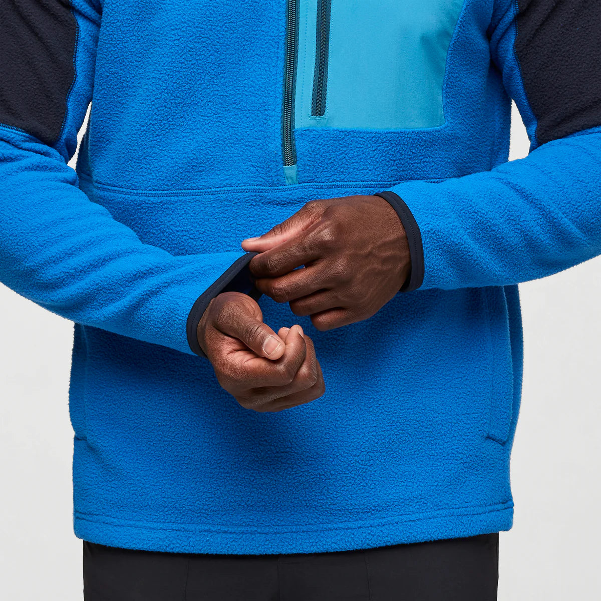 Polar Męski Abrazo Fleece Half-Zip Jacket, Carbon and Atlantic