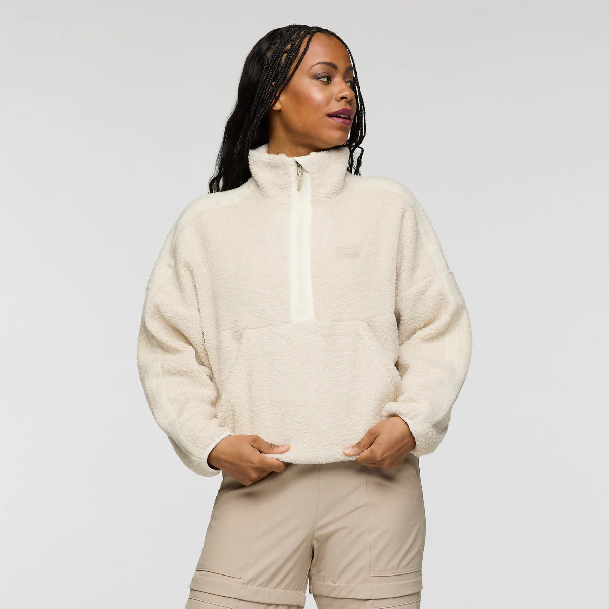 Polar Damski Bacano Fleece Pullover, Cream and Bone