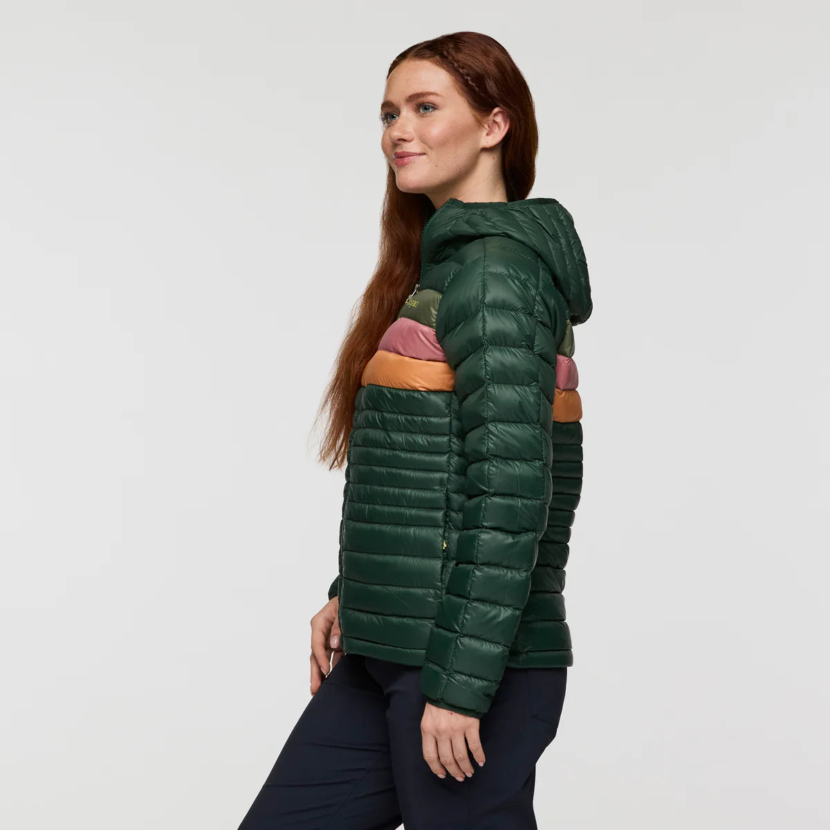 Kurtka Damska Fuego Down Hooded Jacket, Cargo Stripes