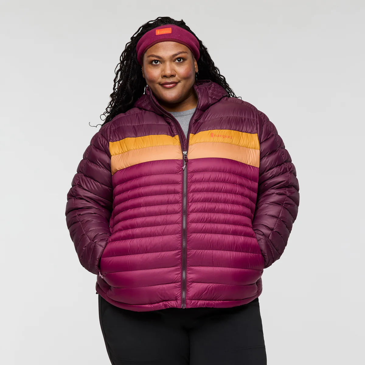 Kurtka Damska Fuego Down Hooded Jacket, Blackberry and Jam