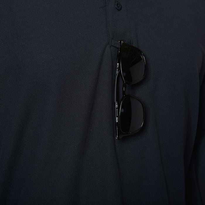 Vertx, Męska koszulka polo HeatShield (F.K.A. Coldblack®) Longsleeve, czarny