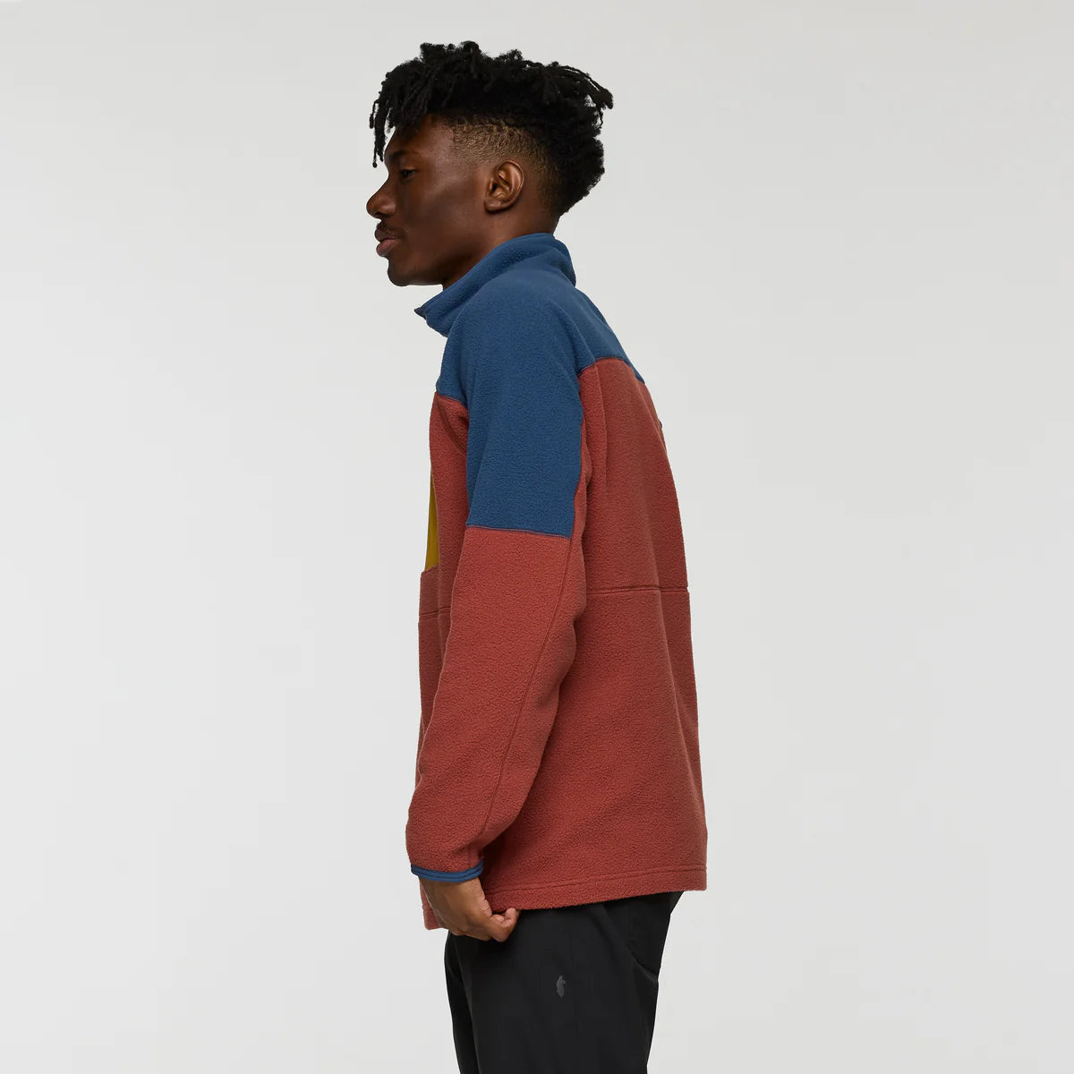 Polar Męski Abrazo Fleece Half-Zip Jacket, Deep Sea and Nutmeg