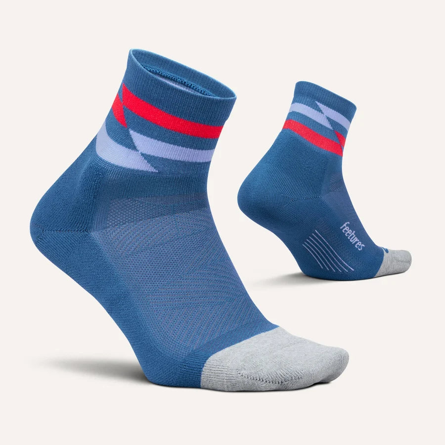 Feetures Skarpety Elite Light Cushion Quarter, Blue Track