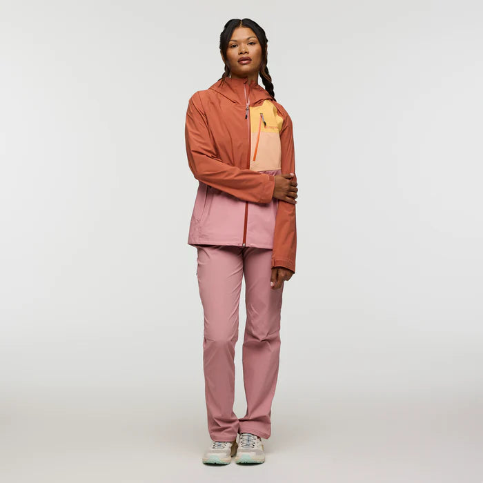 Kurtka Damska Impermeo 3L Hooded Shell Jacket, Faded Brick And Rose