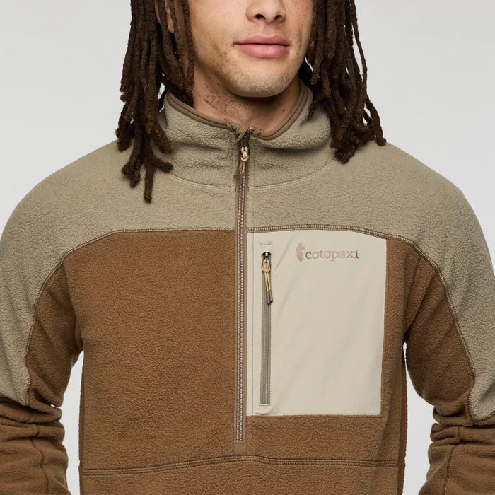 Polar Męski Abrazo Fleece Half-Zip Jacket, Stone and Dune