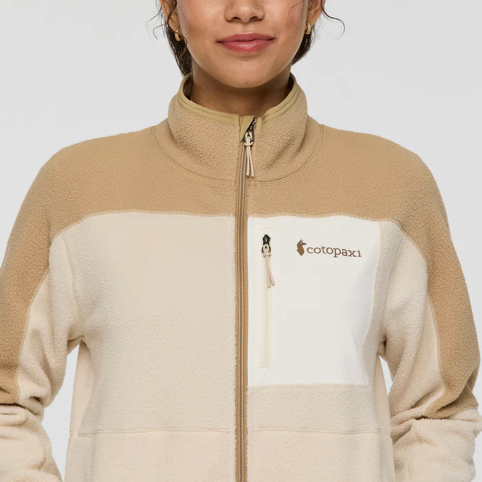 Polar Damski Abrazo Fleece Full-Zip Jacket,  Khaki and Cream