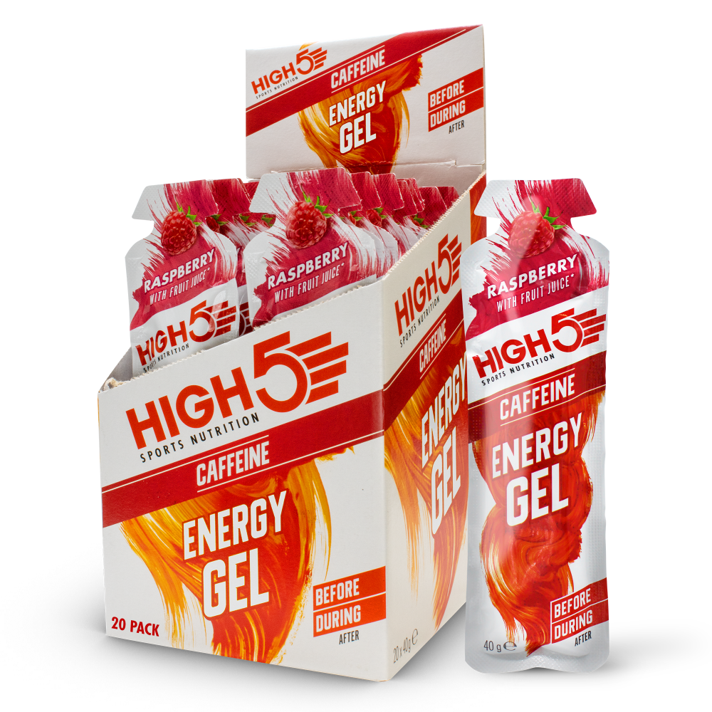 HIGH5 Żel energetyczny z kofeiną o smaku malinowym 40g
