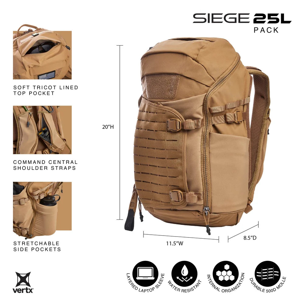 Vertx, plecak taktyczny Siege 25l Pack EDC/CCW, czarny