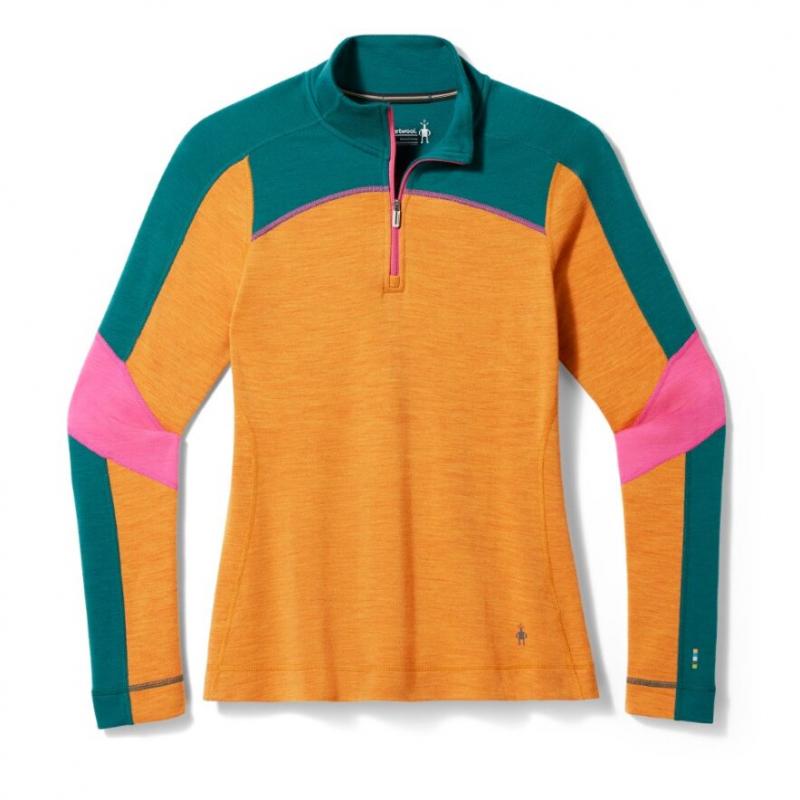 Bluza termoaktywna Smartwool W'S Classic Thermal Merino Base Layer Colorblock 1/4 Zip Boxed, L99