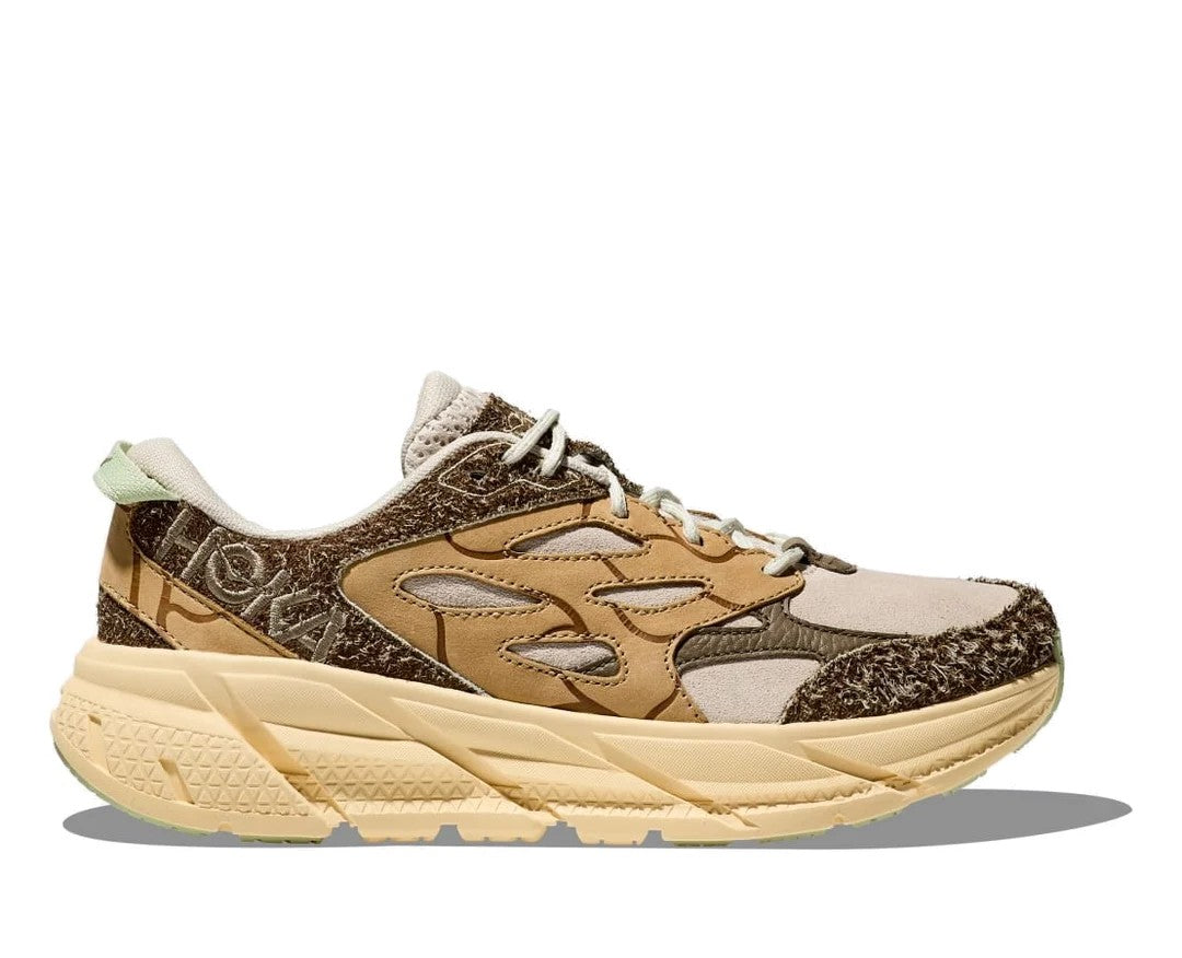 Hoka, Sneakersy Clifton L Suede, brązowe