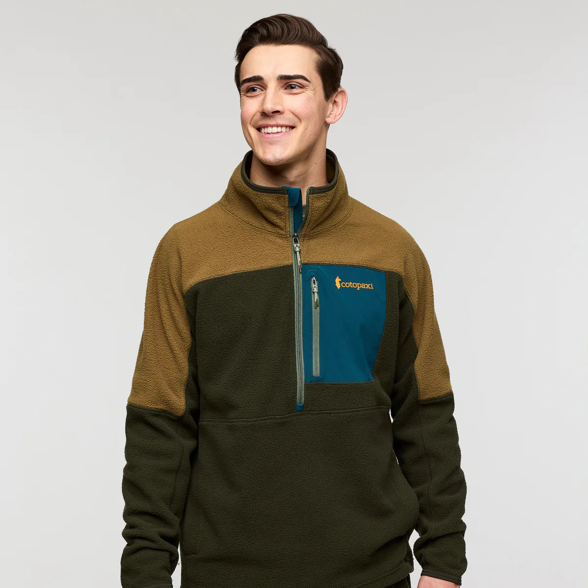 Polar Męski Abrazo Fleece Half-Zip Jacket, Live Oak and Woods