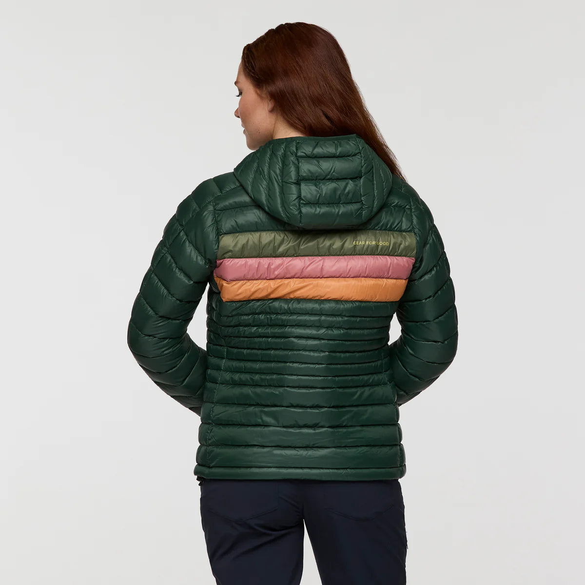 Kurtka Damska Fuego Down Hooded Jacket, Cargo Stripes