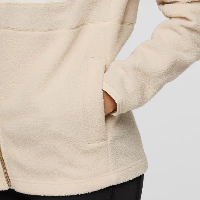 Polar Damski Abrazo Fleece Full-Zip Jacket,  Khaki and Cream