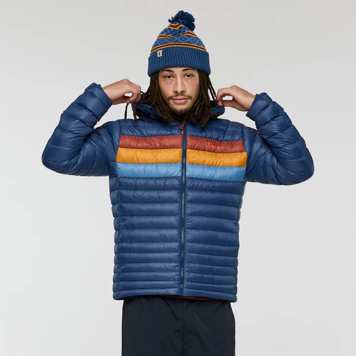 Kurtka Męska Fuego Down Hooded Jacket, Deep Sea Stripes